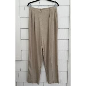 Bice Womens 12 Linen Blend Pants Capsule Minimalist Coastal Quiet Luxury Neutral